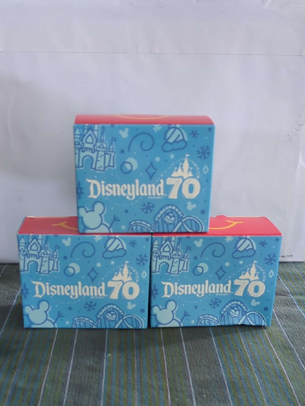 Disneyland 70th Anniversary Collectible McDonald's Happy Meal Toy 3 Sealed Boxes